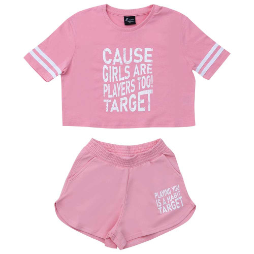 Target Παιδικό σετ Girls Crop Top & Shorts Single Jersey "Players'' Set
